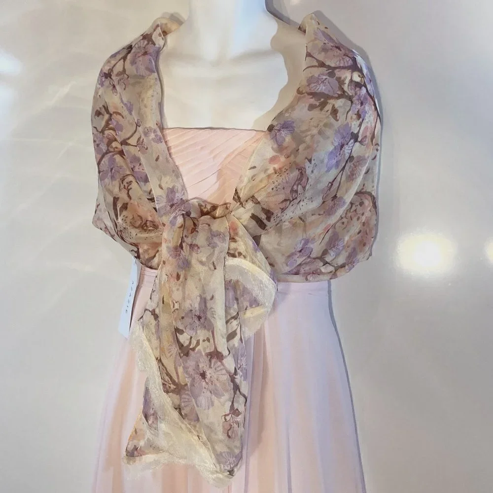 Mixit Silky Sheer Cherry Blossom print scarf Cottage Romantic Feminine Coquette